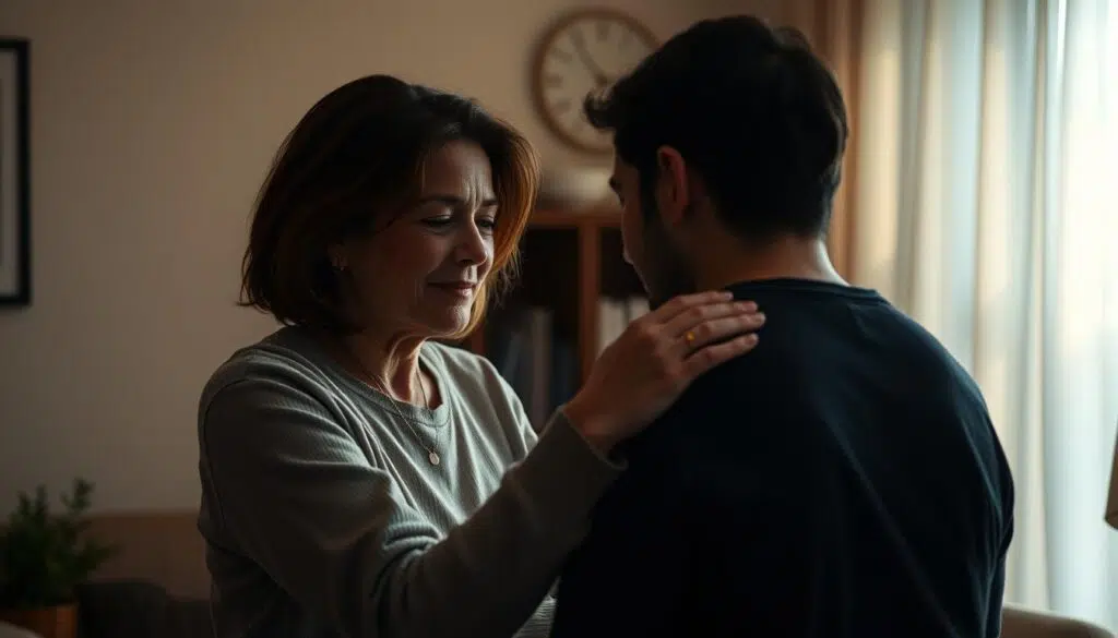 A caring individual offering emotional support to someone disheartened, with a hand on their shoulder and a warm, understanding expression. The setting is a cozy, dimly lit room, with soft, diffused lighting casting a comforting glow. The background is slightly blurred, allowing the focus to remain on the two figures in the foreground, conveying a sense of intimacy and solidarity in the face of adversity. The overall mood is one of empathy, reassurance, and a steadfast commitment to standing by a friend or loved one facing unwarranted accusations. A caring individual offering emotional support to someone disheartened, with a hand on their shoulder and a warm, understanding expression. The setting is a cozy, dimly lit room, with soft, diffused lighting casting a comforting glow. The background is slightly blurred, allowing the focus to remain on the two figures in the foreground, conveying a sense of intimacy and solidarity in the face of adversity. The overall mood is one of empathy, reassurance, and a steadfast commitment to standing by a friend or loved one facing unwarranted accusations.